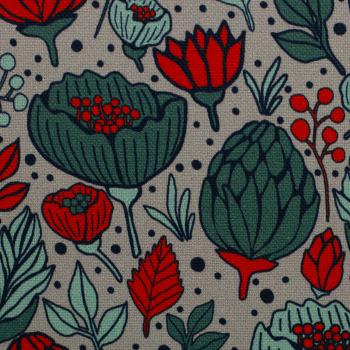 Preview: Canvas Garden Stories by Emjo Design Blumen auf Grau von Swafing